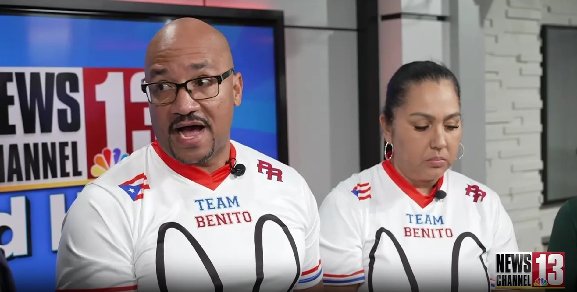 Caribe owners on News Channel 13 sharing Super Bowl snacks with a Puerto Rican twist